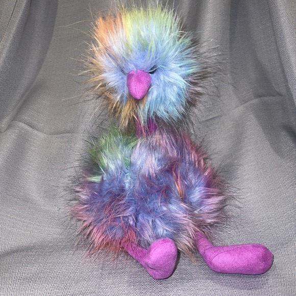 Jellycat‎ London 12" RETIRED Rainbow Pom Pom Bird Stuffed Plush - Picture 1 of 4